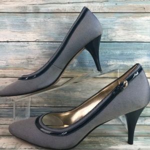 Circa Joan & David Enchant Women's Blue Microdot Pumps Round Toe Dress Work 7.5M